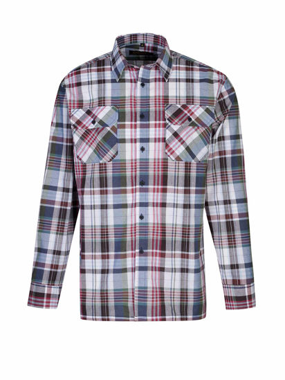 Afbeeldingen van Ruitoverhemd langemouw ruit dessin 5.2 -3XL