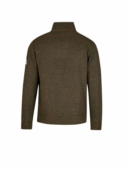 Afbeeldingen van Pullover, Lunt, gebreid, winter gevoerd, olijfgroen mt 4XL