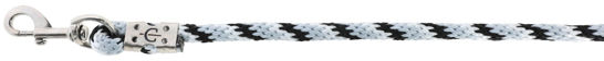 Afbeeldingen van Halstertouw Mustang karabijn- Haak, zilver/zwart/wit