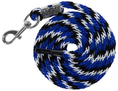 Afbeeldingen van Halstertouw Mustang karabijn- Haak, royaalblauw/zwart/wit