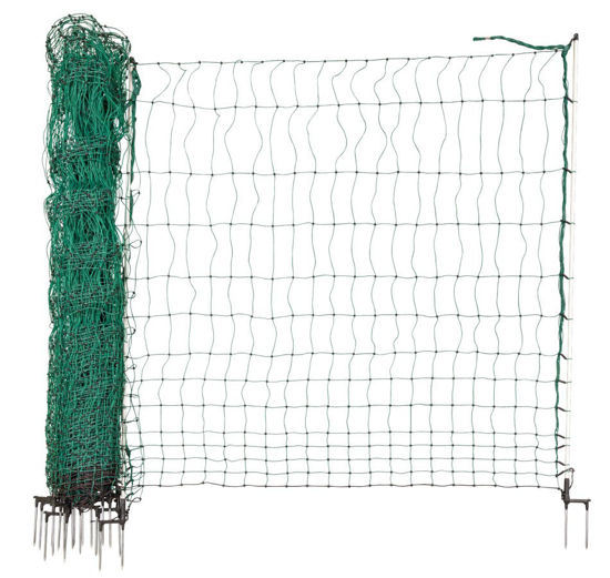 Afbeeldingen van AKO Kippennet Maxi 122cm-25m. dubbele pen Groen/wit