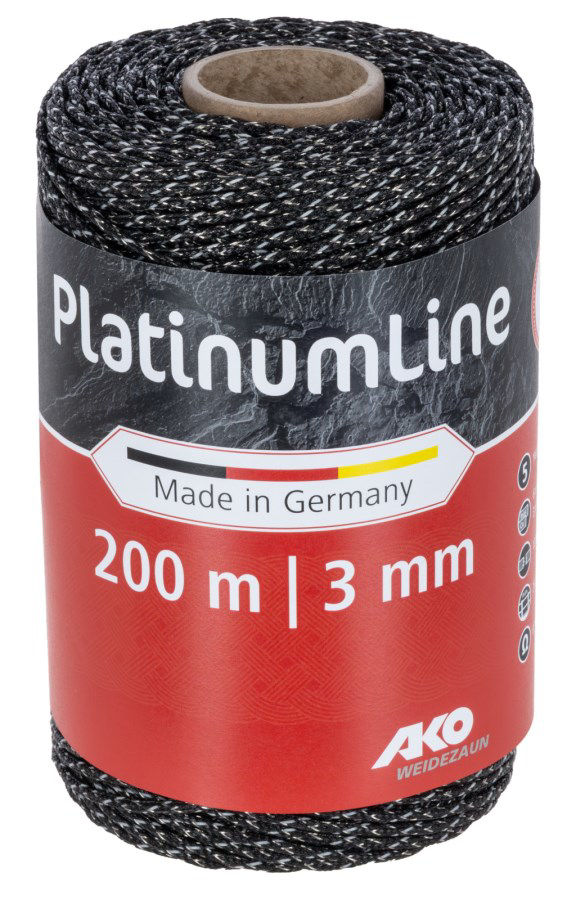 Afbeeldingen van AKO PlatinumLine Afrasteringskoord  3mm - 200m wit/zwart