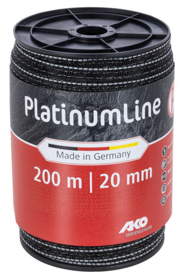 Afbeeldingen van AKO PlatinumLine schriklint 20 mm zwart/wit-200m