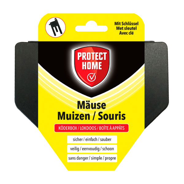 Afbeeldingen van Voerdoos muizen plastic + sleutel -Protect Home-