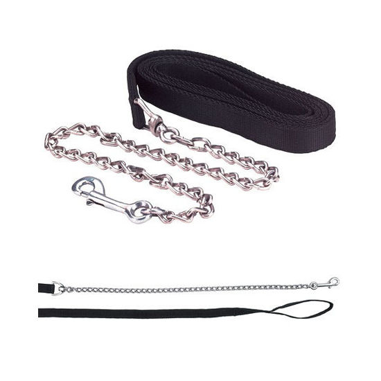 Afbeeldingen van Voorbrenglijn met ketting (250cm) -zwart.