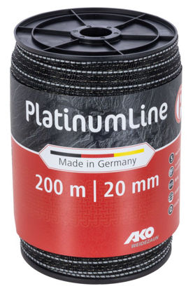 Afbeeldingen van AKO PlatinumLine schriklint 20 mm zwart/wit-200m