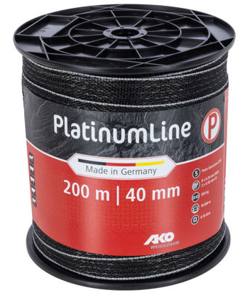 Afbeeldingen van AKO PlatinumLine schriklint 40 mm zwart/wit-200m