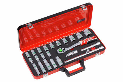 Afbeeldingen van Dopsleutelset PROFI 1/2  -24 delig Connex