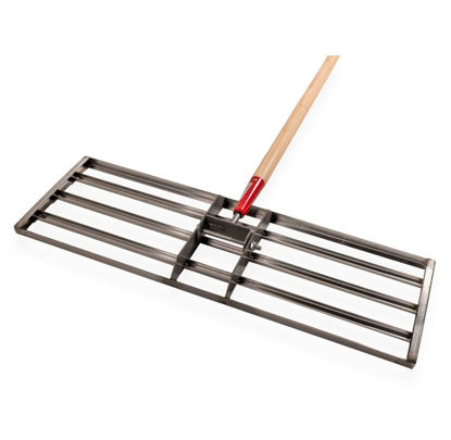 Afbeeldingen van Egalisatiehark RVS 800 x 250mm compleet met steel 150cm