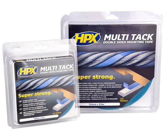 Afbeeldingen van Dubbelzijdige Multi-tack tape - semi-transparant 12mm x 25m