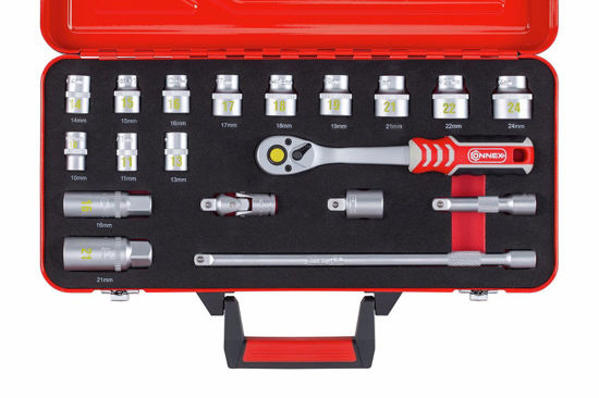 Afbeeldingen van Dopsleutelset PROFI 3/8  -19 delig Connex