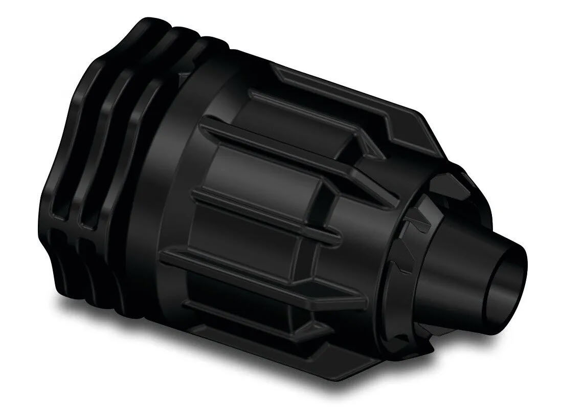 Afbeeldingen van Eindkap PP 16 mm quick joint 6bar zwart v.bevloeiingsslang