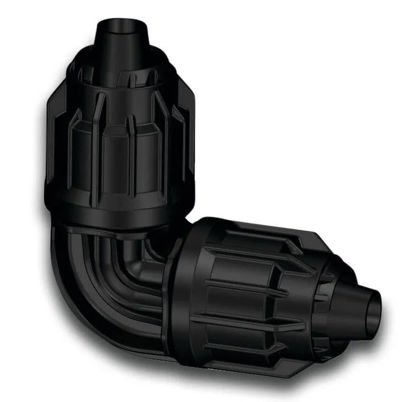 Afbeeldingen van knie 90° PP 16 mm quick joint 6bar zwart v.bevloeiingsslang
