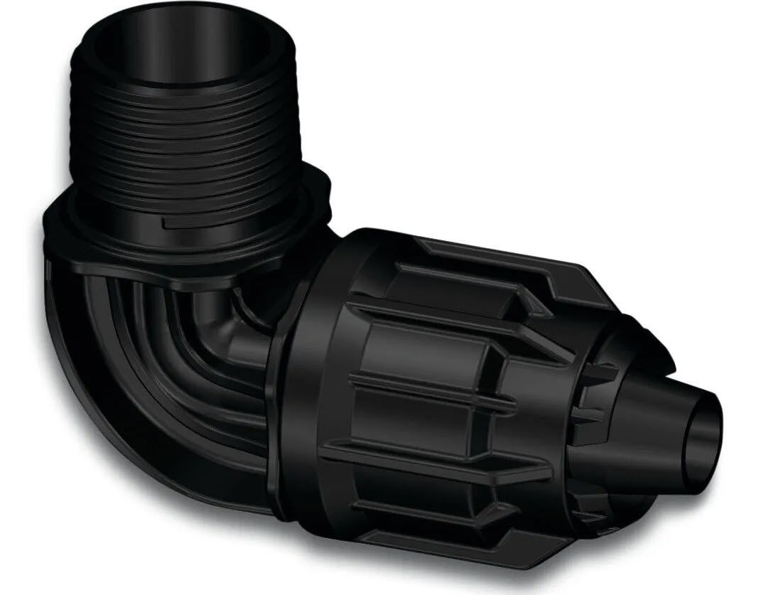 Afbeeldingen van knie 90° PP 16 mm q.j bui.dr. 6bar zwart  v.bevloeiingsslang