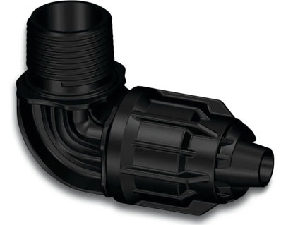 Afbeeldingen van knie 90° PP 16 mm q.j bui.dr. 6bar zwart  v.bevloeiingsslang