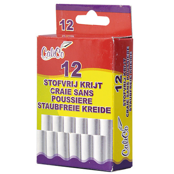 Producten/schoolbordkrijt wit 12st