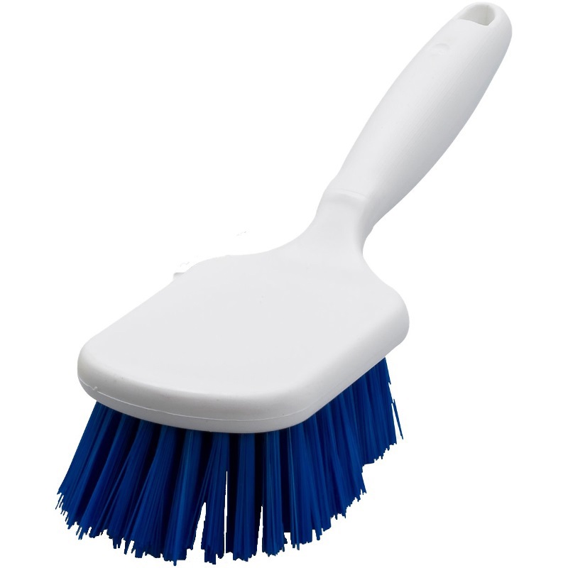FalconBrush Producten/hygiene handborstel korte steel 25cm blauw