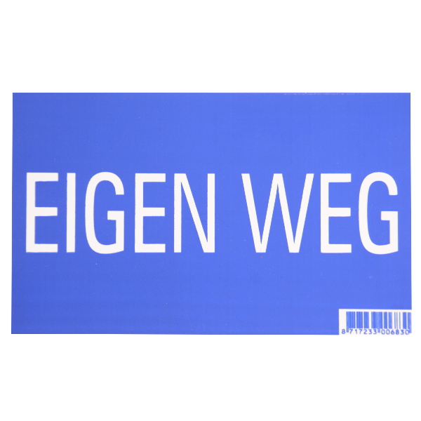 Producten/bordje eigen weg