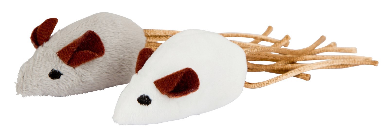 Producten/muis grijs wit 7cm 2 stuks