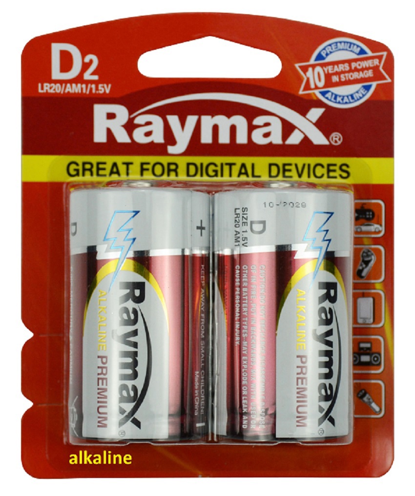 Raymax Producten/batterij alkaline lr20 d 1 5v x2st