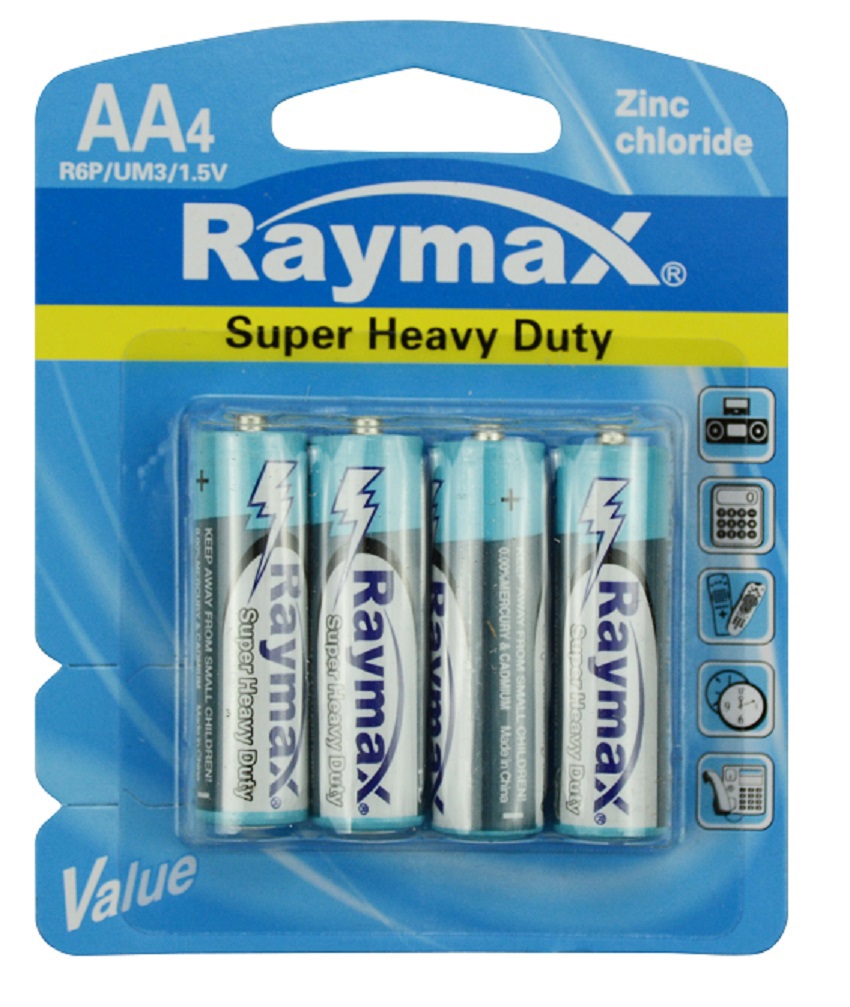 Raymax Producten/batterij penlite r6p zink aa 1 5v a 4st