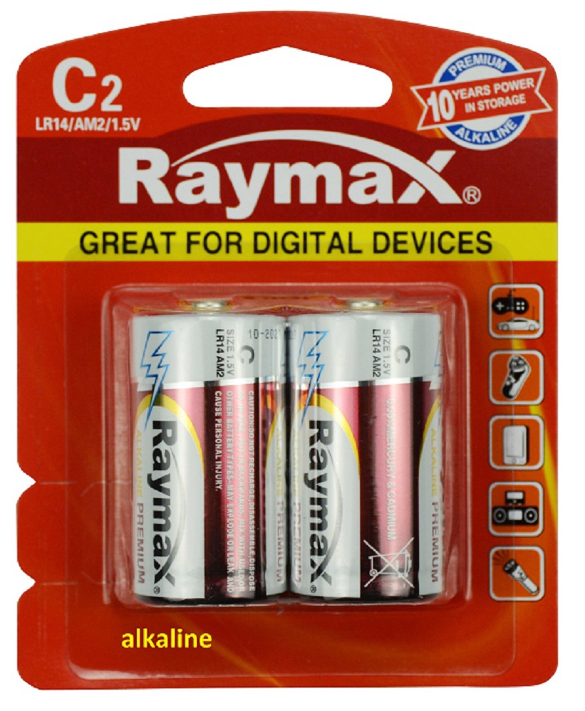 Raymax Producten/batterij alkaline lr14 c 1 5v x2st