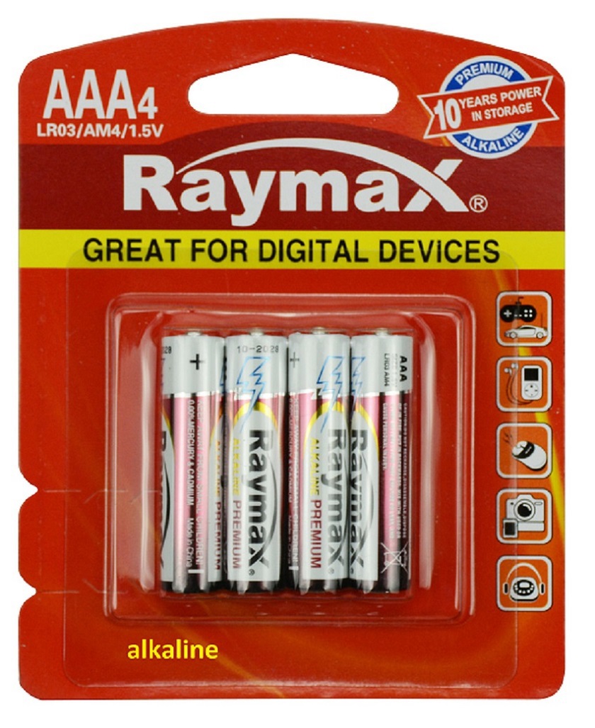 Raymax Producten/batterij penlite mini alkaline lr03 aaa 1 5v x4st
