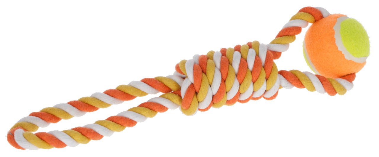 Producten/bal aan touw 37 cm oranje katoen afbeelding 1